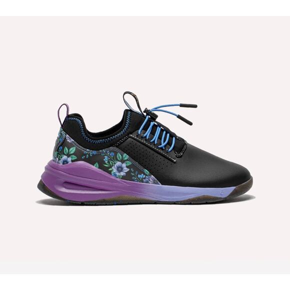 CLOVE CERTIFIED Classic Sneakers - Black Violet Floral Size 6.5 womens - Picture 1 of 9